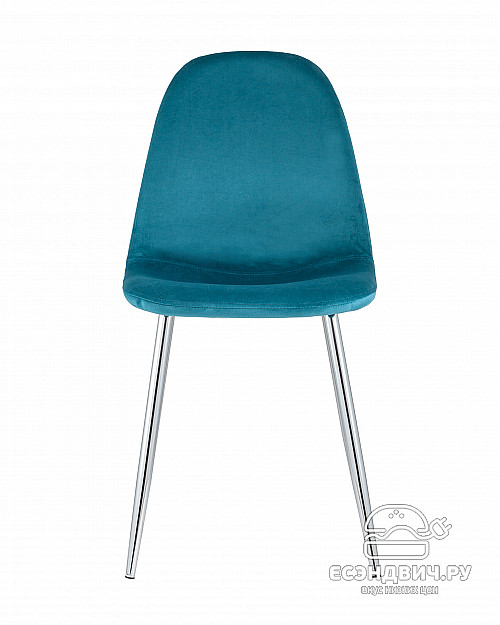 Стул "Лора" (Велюр Темно-бирюзовый/Металл цвет Хром)/SG/Vl