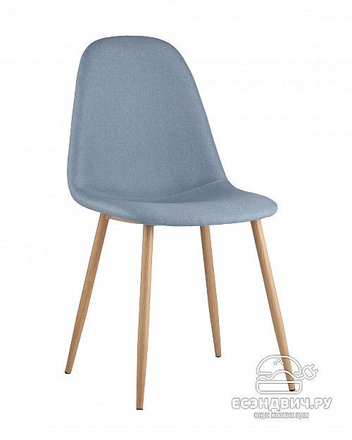 Стул "Лора" (Рогожка Голубая/Металл имитация дерева)/SG/Vl