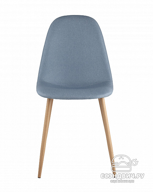 Стул "Лора" (Рогожка Голубая/Металл имитация дерева)/SG/Vl
