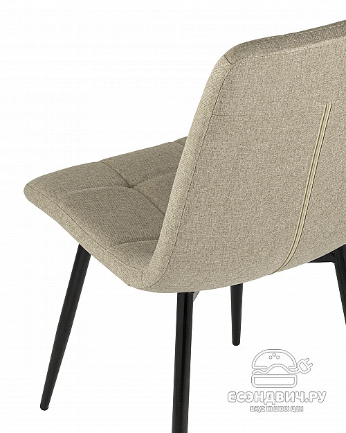 Стул "Отто" (Рогожка Бежевая/Металл Черный)/SG/Vlt
