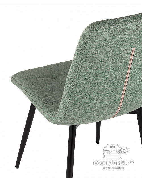 Стул "Отто" (Рогожка Мятная/Металл Черный)/SG/Vlt