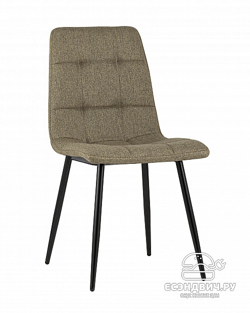 Стул "Отто" (Рогожка Светло-коричневая/Металл Черный)/SG/Vlt
