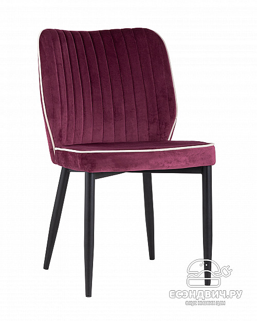 Стул "Райан" (Велюр Бордовый/Металл Черный матовый)/SG/Lrn