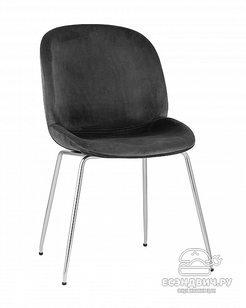 Стул "Робин" (Бархат Серый/Металл Цвет Хром)/SG/Trn