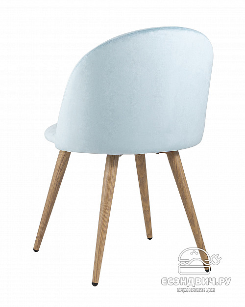 Стул "Саймон" (Велюр Пыльно-голубой/Металл имитация дерева)/SG/Ln