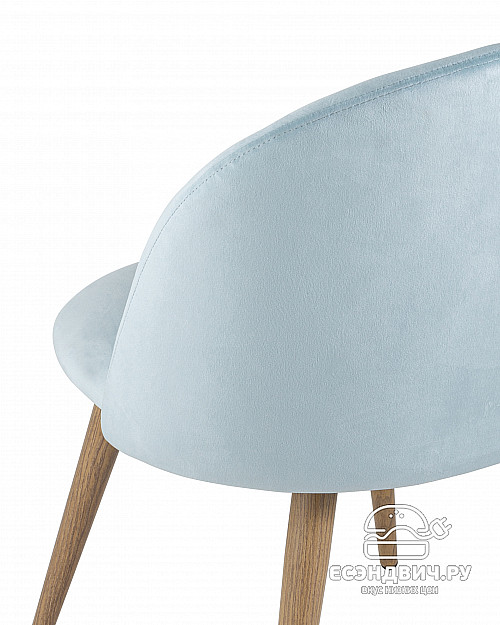 Стул "Саймон" (Велюр Пыльно-голубой/Металл имитация дерева)/SG/Ln