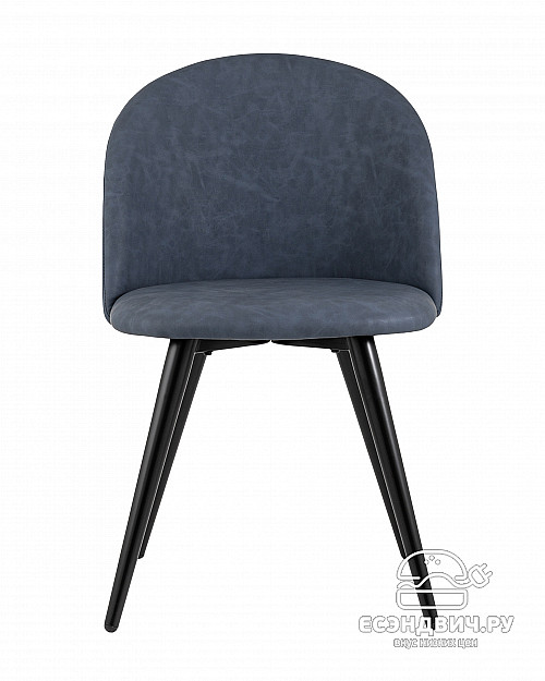 Стул "Саймон" (Экокожа Синяя/Металл Черный)/SG/Ln
