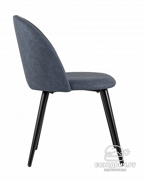 Стул "Саймон" (Экокожа Синяя/Металл Черный)/SG/Ln