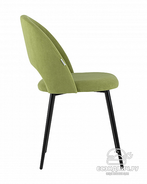 Стул "Ханна" (Велюр Зеленый матовый/Металл Черный)/SG/Sf