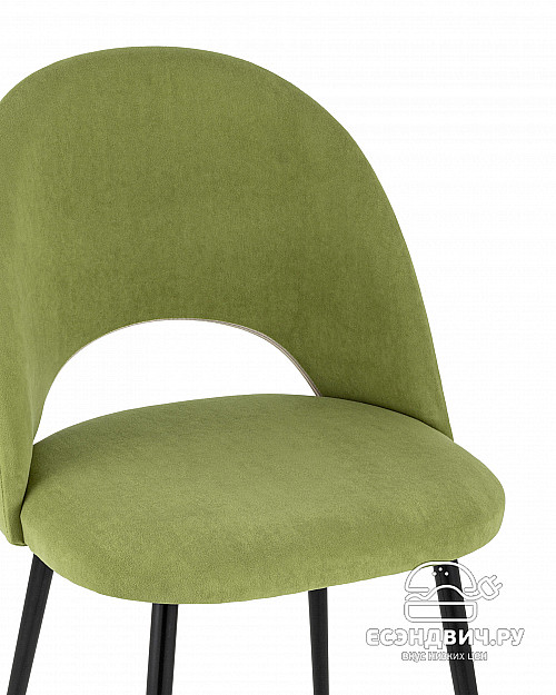 Стул "Ханна" (Велюр Зеленый матовый/Металл Черный)/SG/Sf