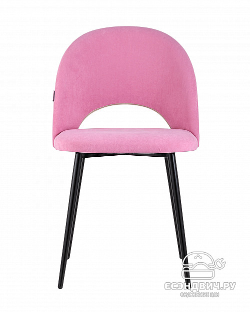 Стул "Ханна" (Велюр Розовый матовый/Металл Черный)/SG/Sf
