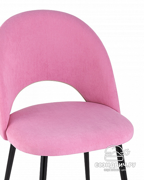 Стул "Ханна" (Велюр Розовый матовый/Металл Черный)/SG/Sf