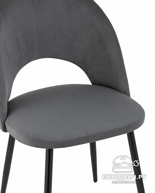 Стул "Ханна" (Велюр Темно-серый/Металл Черный)/SG/Sf