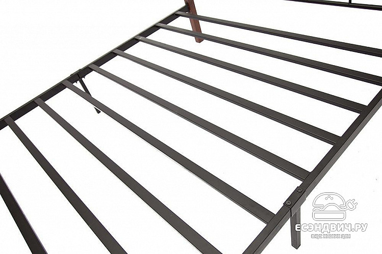 Кровать 900 "Сати" (Металл Черный/Дерево цвет Красный дуб) Tch/9166