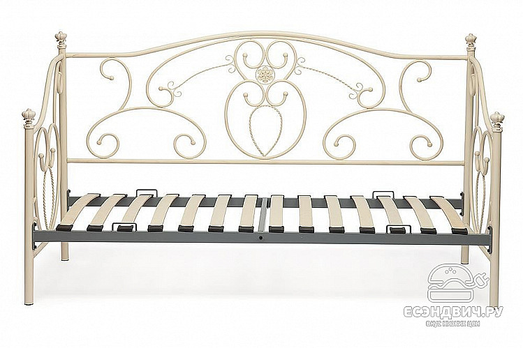 Кровать 900 с ортопед.осн. "Филлис" (Металл цвет Античный Белый) Tch/9073