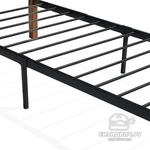 Кровать 900 "Теона" (Металл Черный/Дерево цвет Красный дуб) Tch/5509