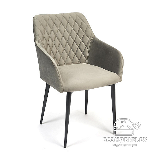 Кресло "Беата" (Велюр Серый/Металл Черный) Tch/14318