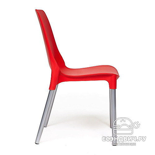 Стул "Симпл" (Пластик Красный/Металл Черный) Tch/12830