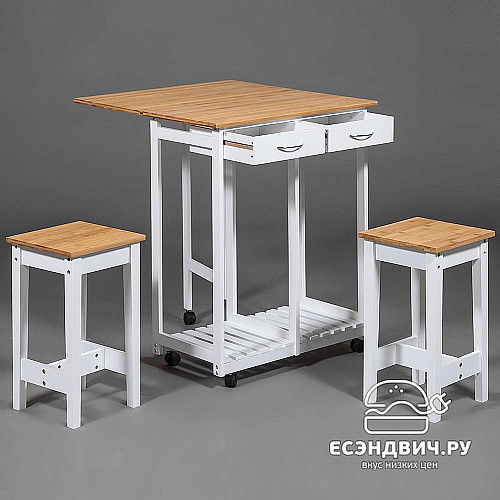 Обеденная группа duble "Ингрид" (Дерево цвет Белый/Натуральный) Tch/12126