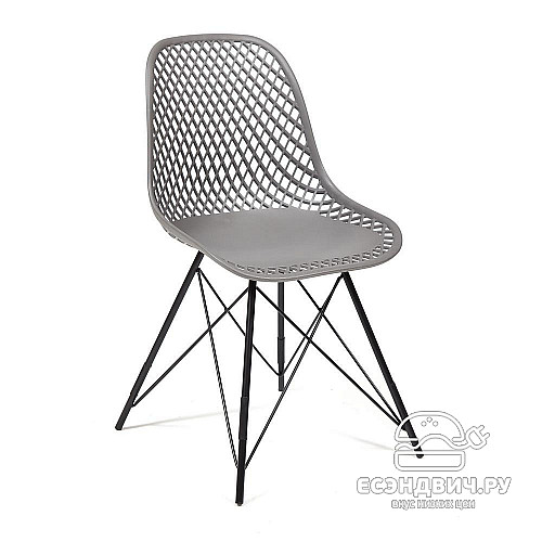 Стул grid "Дэнвер" (Пластик Серый/Металл Черный) Tch/13614