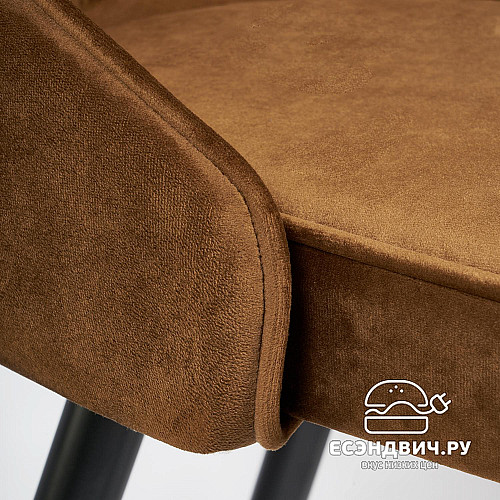 Стул барный "Фьюжн" (Велюр Коричневый/Металл Черный) Tch/14347