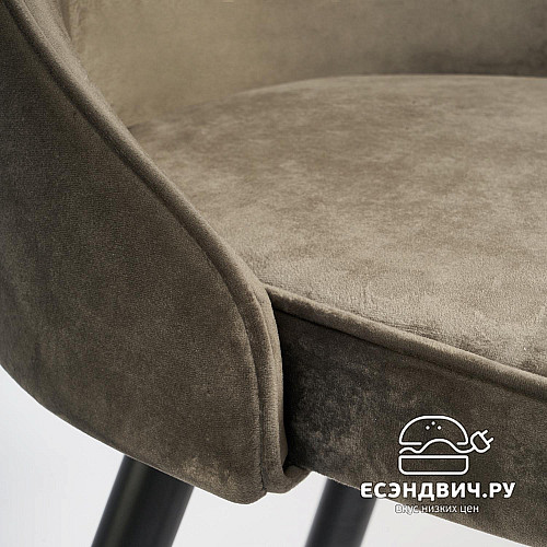 Стул барный "Фьюжн" (Велюр Темно-серый/Металл Черный) Tch/14346