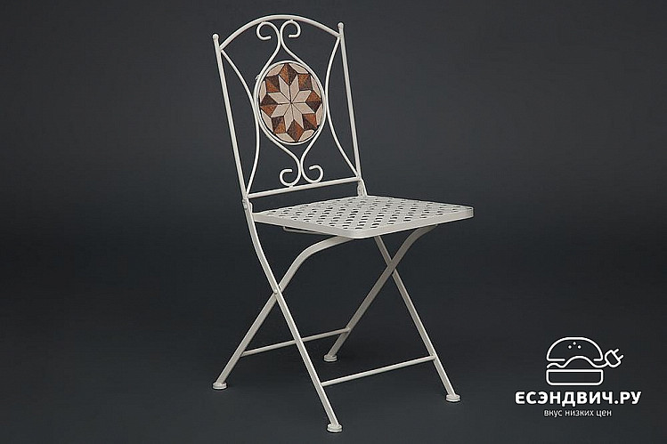 Стул складной mosaic "Патио" (Металл Слоновая кость/Мозаика Звезда) Tch/10651