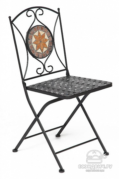 Стул складной mosaic "Патио" (Металл Черный/Мозаика Квадрат) Tch/9972