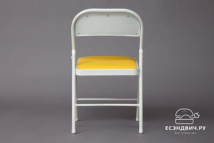 Стул складной "Фолд" (Экокожа Желтая/Металл Белый) Tch/11728