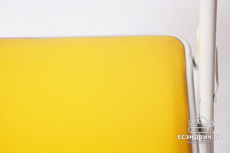 Стул складной "Фолд" (Экокожа Желтая/Металл Белый) Tch/11728