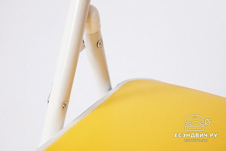 Стул складной "Фолд" (Экокожа Желтая/Металл Белый) Tch/11728