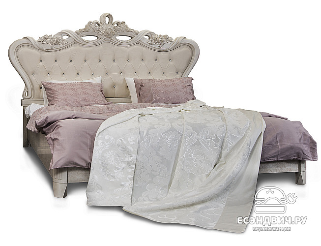 Кровать 1800 "Таис" (МДФ) (Корень ясеня/Патина/Лак/Бархат) UgAf