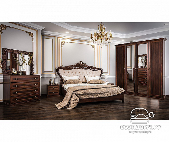 Шкаф 2-х дв. (штанга) "Таис" (МДФ) (Орех караваджо/Патина/Лак) UgAf