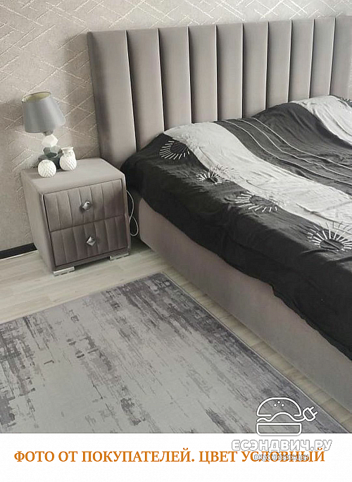 Кровать 160 мягк. Vitorio (Велюр Opera Stone (AT)