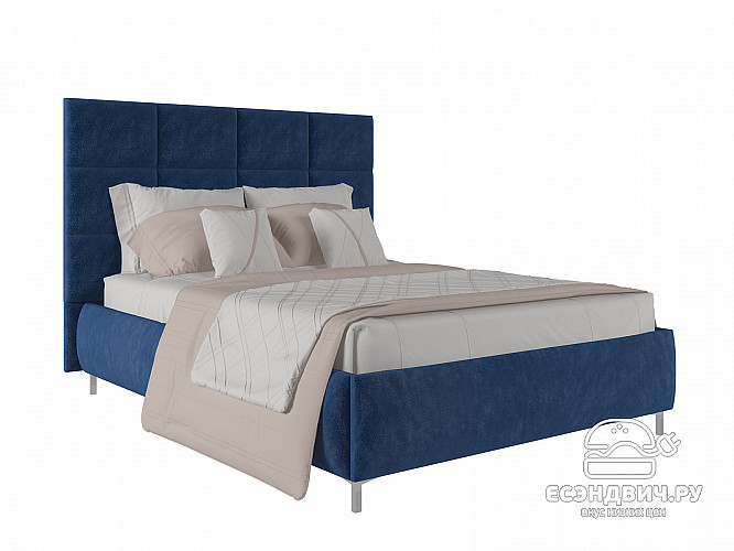 Кровать 120 мягк. Virginia (Велюр Opera Denim (AT)