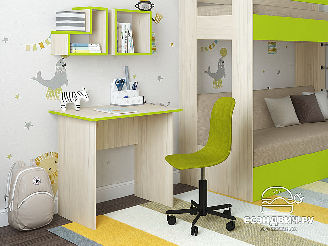 Стол письменный  0,8 "Лаворо" (Сосна астрид/Лайм) D_Akr