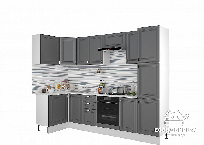 Шкаф 40 "Форд" (МДФ) (Графит Софт/Стекло) /Gnt/Ev/М31