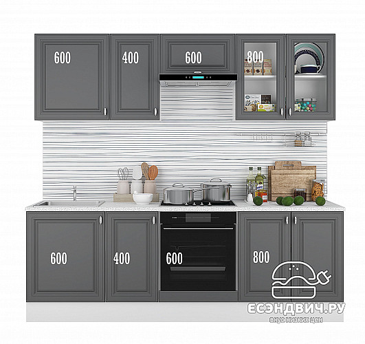 Шкаф 40 "Форд" (МДФ) (Графит Софт/Стекло) /Gnt/Ev/М31