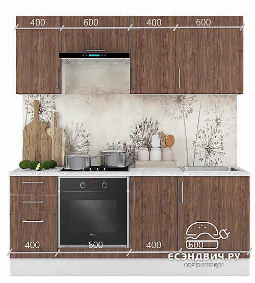 Тумба 60 (2ящ.)  со столеш."Герда" (Морское Дерево) /Gnt/Ep/М29ст