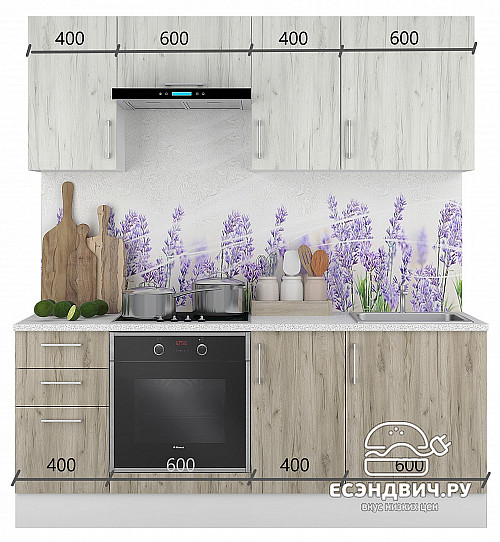 Тумба 80 (2ящ.)  со столеш."Герда" (Серый Крафт) /Gnt/Ep/М30ст