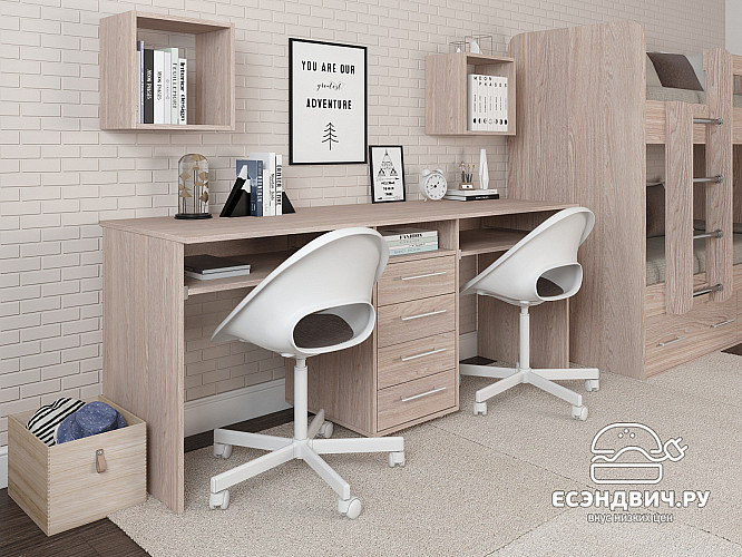 Письменный стол для двоих "Лаворо" (Анкор светлый) D_Aos