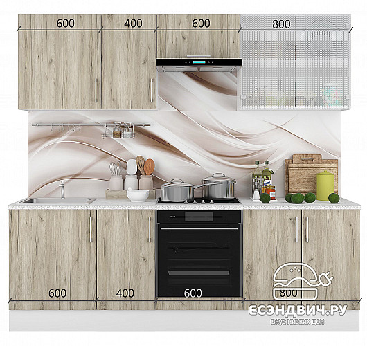 Шкаф 80 верхнее откр."Герда" (Серый Крафт) /Gnt/Ep/М27