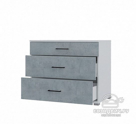 Комод 0,8 "Сандро" (Белый/Бетон) /Gnt/Vr