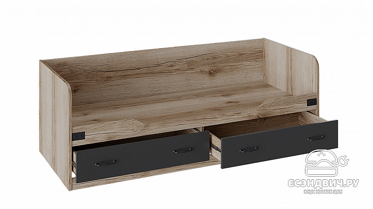 Кровать 800 с ящ. "Only"(Дуб Делано/Фон Черный)-Tr-Ок