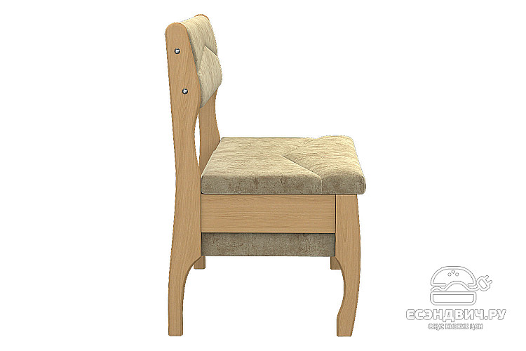 Скамья "Беркли"(Велюр Fresca moonlight/Дерево цвет Бук)/Эл