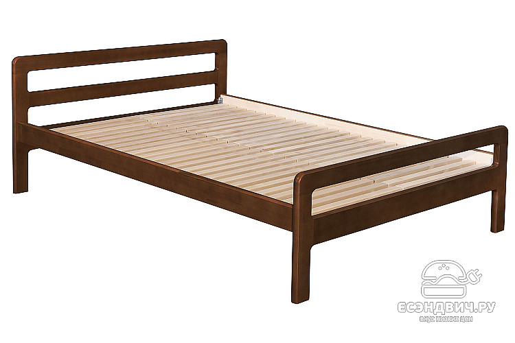 Кровать 900 "Форест"  (Массив дерева) (Цвет Орех)/Эл