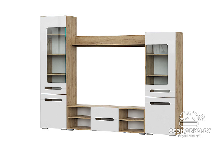 Гостиная 2,4  "Ромбус" (Дуб золотой/Белый глянец) SV/NNM6