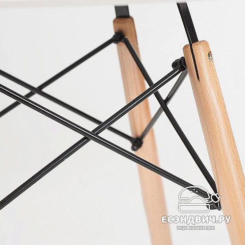 Стол 0,8 eames "Дэнвер" (МДФ белый/Бук/Металл) Tch/13067