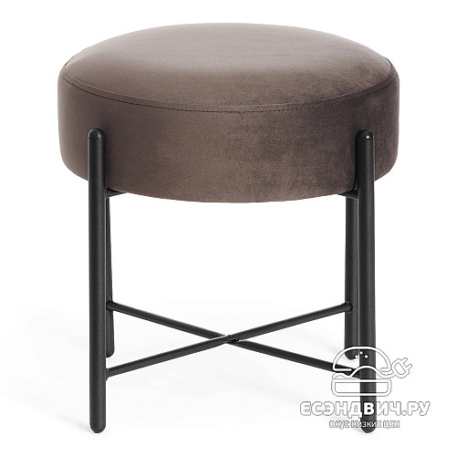 Банкетка "Фьюжн"(Велюр Темно-коричневый/Металл Черный) Tch/19244
