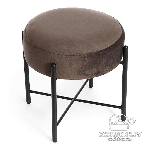 Банкетка "Фьюжн"(Велюр Темно-коричневый/Металл Черный) Tch/19244